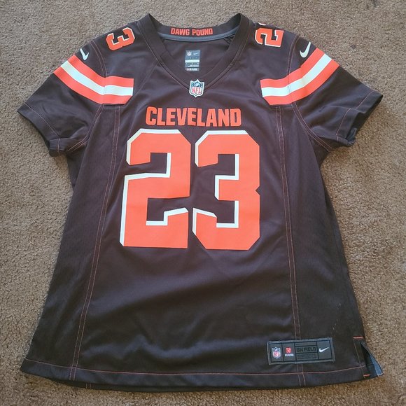 Nike Tops - Nike On Field NFL Cleveland Browns #23 Joe Haden Brown Jersey Women XL